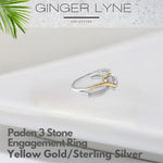 Load image into Gallery viewer, 3 Stone Engagement Ring  for Women Sterling Silver Promise Ring for Her Ginger Lyne Collection

