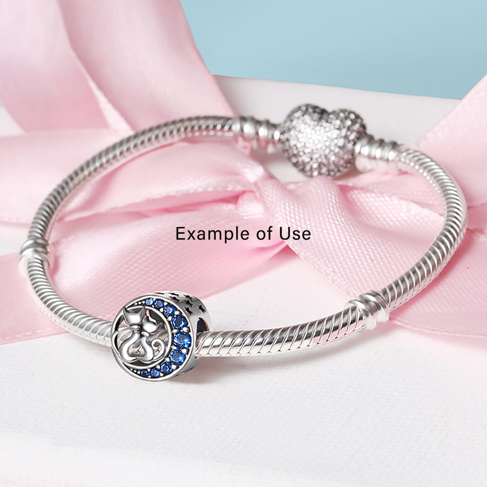 CuddlingKittyCatsCharmEuropeanBeadBlueCZSterlingSilverGingerLyneCollection_Blue-4