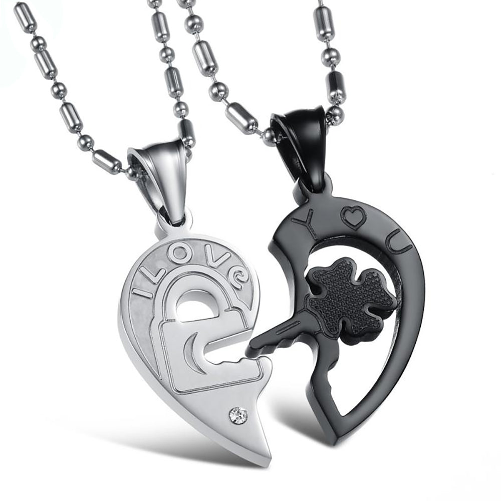 KeytoHeartILoveYouNecklaceSetforCouplesStainlessSteelGingerLyneCollection_Silver-1