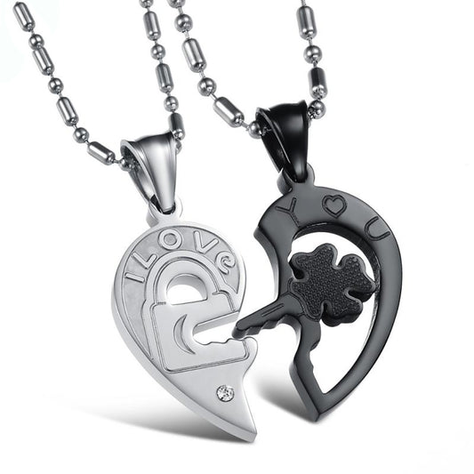KeytoHeartILoveYouNecklaceSetforCouplesStainlessSteelGingerLyneCollection_Silver-1