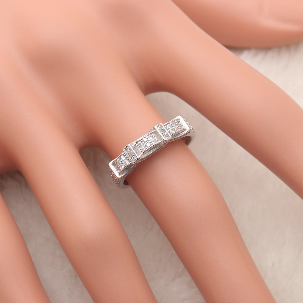 Avalyne Anniversary Band Ring Sterling Silver Womens Cz Ginger Lyne Collection - 6