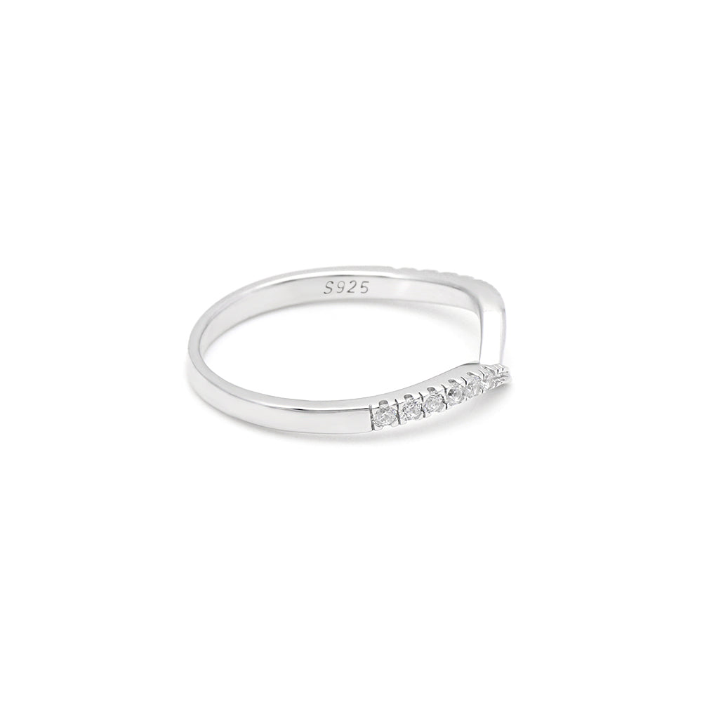 Nanette Anniversary Band Ring Sterling Silver V Cz Womens Ginger Lyne Collection - 10