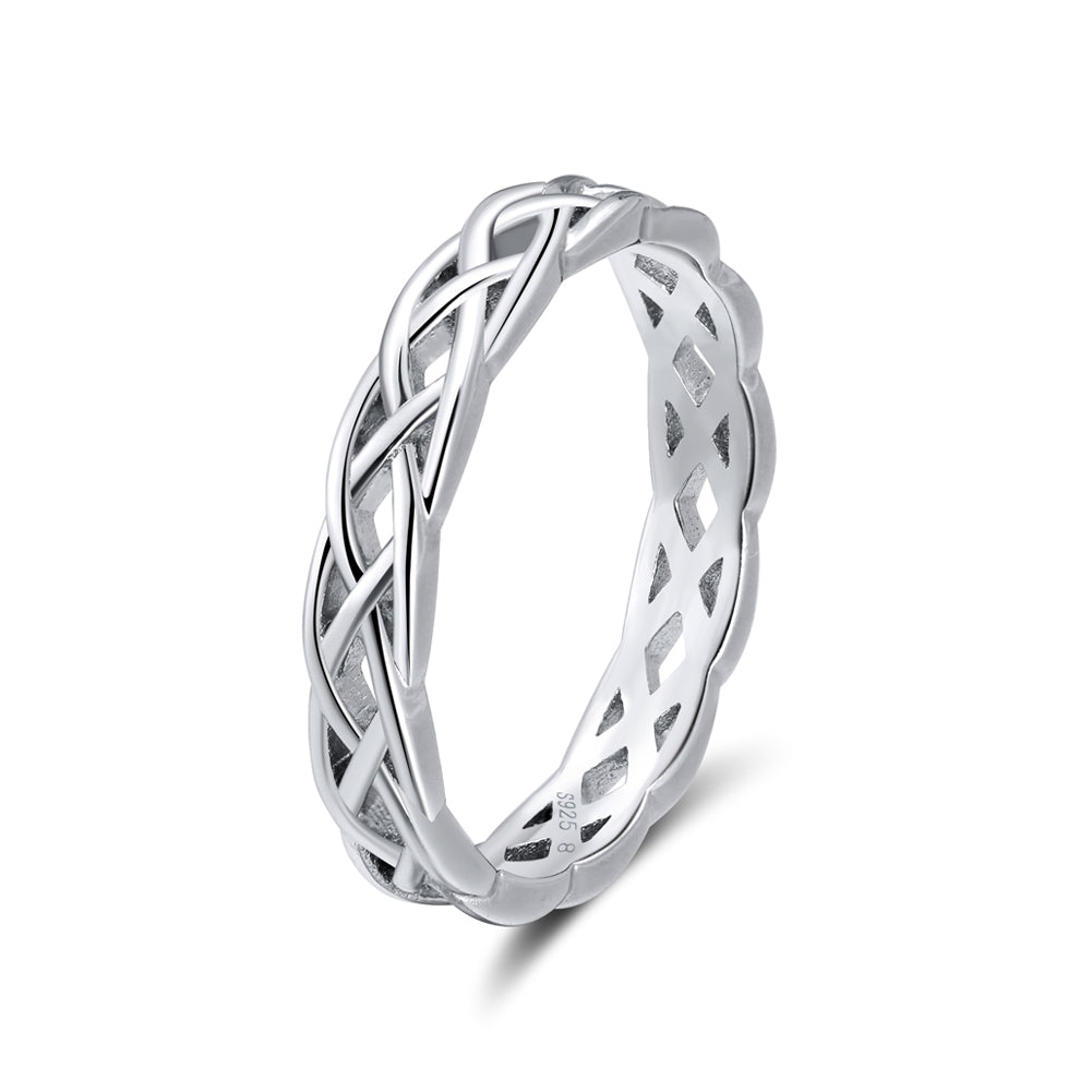 Celtic Eternity Wedding Band Ring for Women  Sterling Silver Ginger Lyne Collection