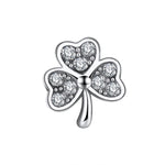 Load image into Gallery viewer, Clover Charm European Bead Sterling Silver Clear CZ Ginger Lyne Collection
