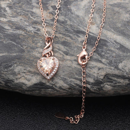 Ginger Lyne Collection CZ Amanda Champagne Heart Necklace for Women