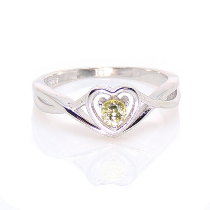 Christine Engagement Ring for Women Promise Heart Birthstone Cz Sterling Silver by Ginger Lyne