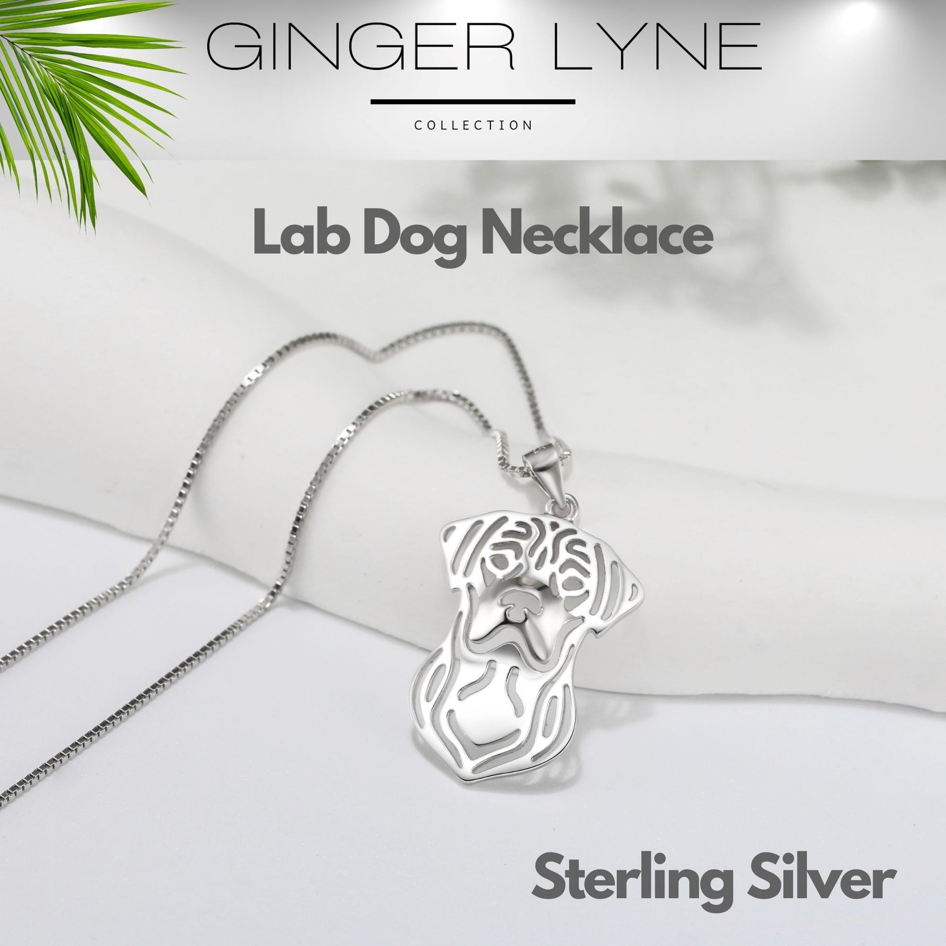 Labrador Retriever Lab Dog Necklace Sterling Silver Womens Ginger Lyne Collection - Necklace