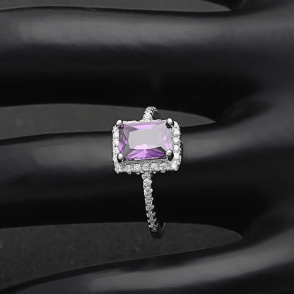 Lola Statement Ring Sterling Silver Purple Zirconia Womens Ginger Lyne Collection