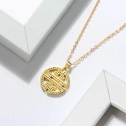 Flower Window Pattern Pendant Necklace for Women Cz Ginger Lyne Collection - Gold