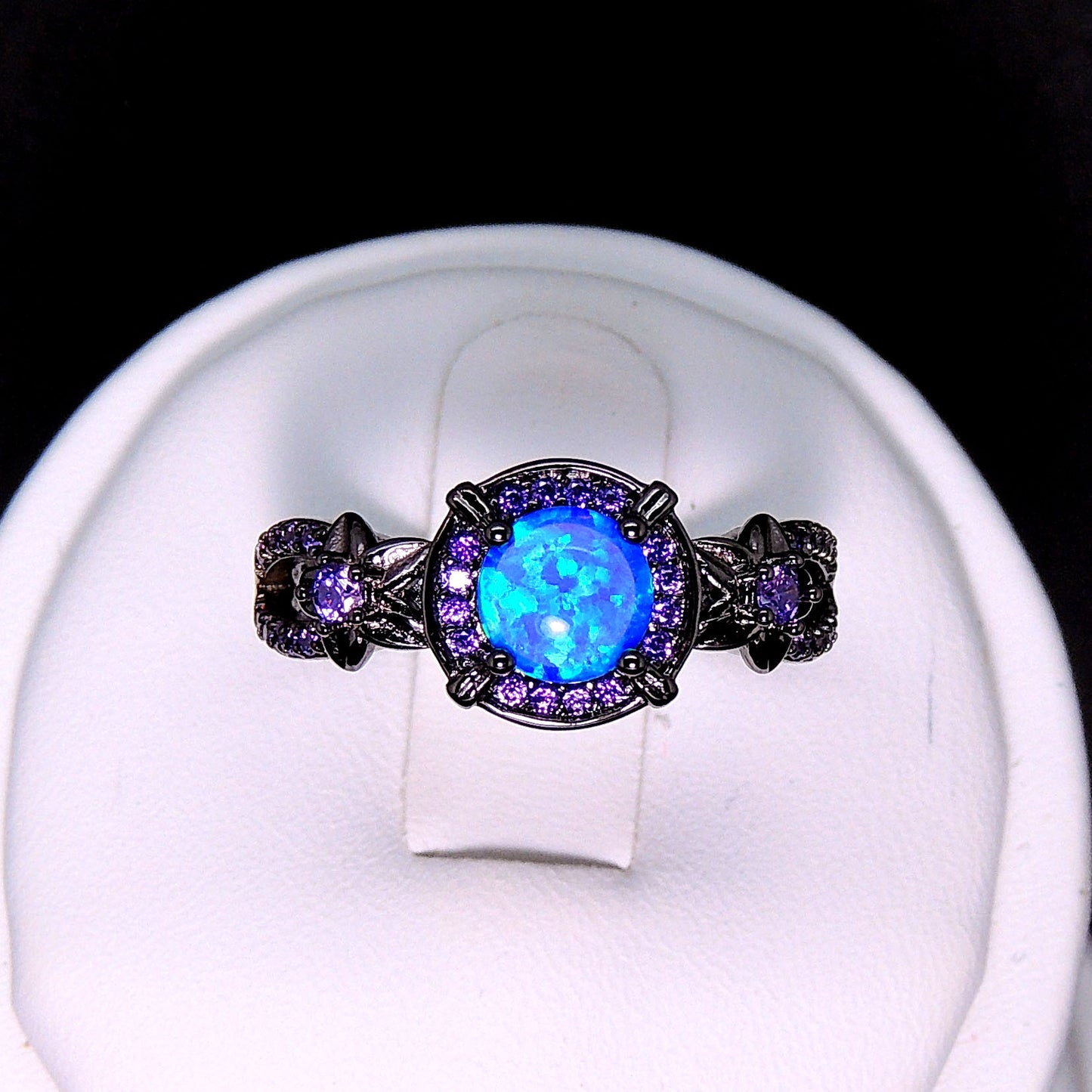 Sloane Statement Ring Womens Purple Black Plated Fire Opal Ginger Lyne Collection