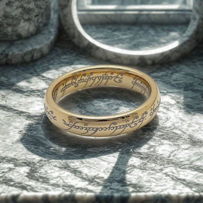 4mmGoldToneTungstenCarbideWeddingBandRingComfortFitSize10AnniversaryGiftforWomenbyGingerLyne_4mmGold-4