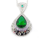Load image into Gallery viewer, Lona Teardrop Green Cz Pendant Necklace Women Ginger Lyne Collection - Green
