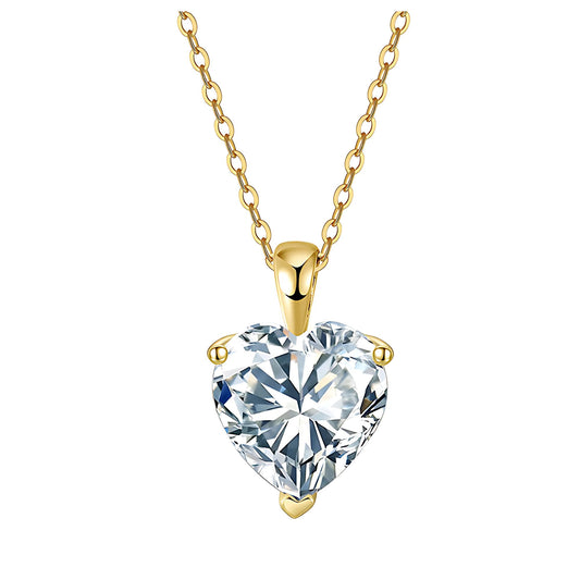 HeartSolitaireNecklaceforWomenSterlingSilver3Ct8ACubicZirconiaPendant18"ChainbyGingerLyne_Gold-1