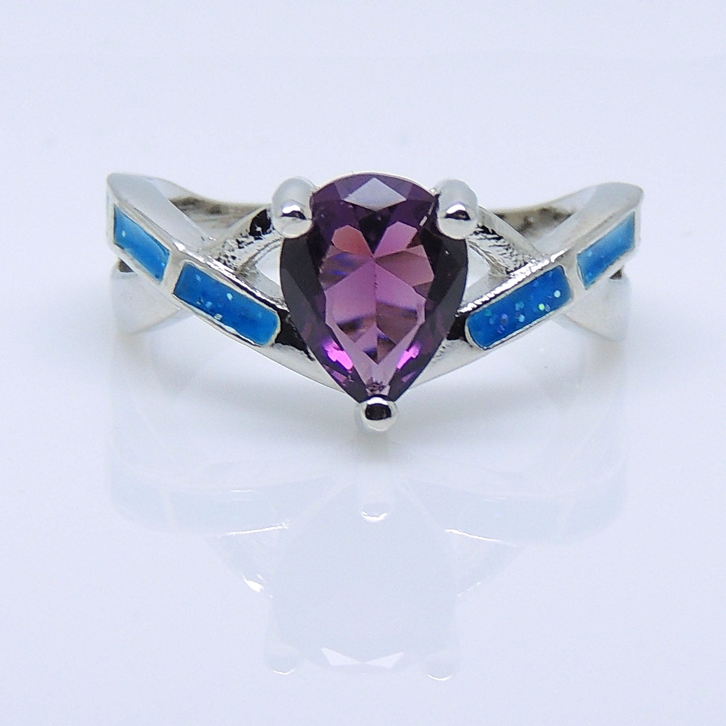 BonnieRingPurplePearBlueFireOpalCubicZirconiaWomenGingerLyneCollection_Silver-2