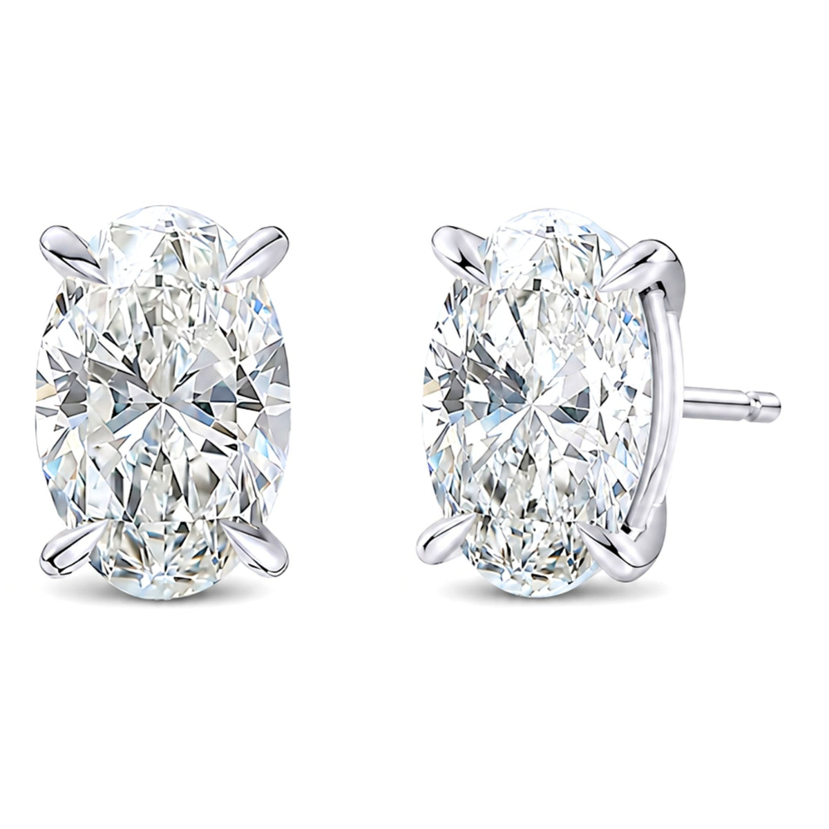 OvalCutStudEarringsforWomen.86CtSimulatedDiamondSterlingSilverGingerLyne-Silver_Silver-1