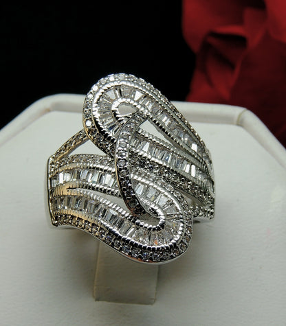 PriscillaStatementRingBaguetteCubicZirconiaWomensGingerLyneCollection_Silver-4