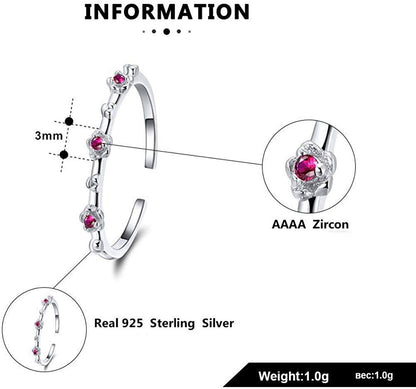 FlowerWrapRingforWomenAdjustableWeddingBandRedCZSterlingSilverGingerLyneCollection_Red-4