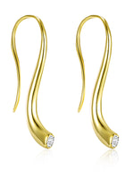 Load image into Gallery viewer, Fish Hook Drop Earrings for Women Cubic Zirconia Ginger Lyne Collection - Gold

