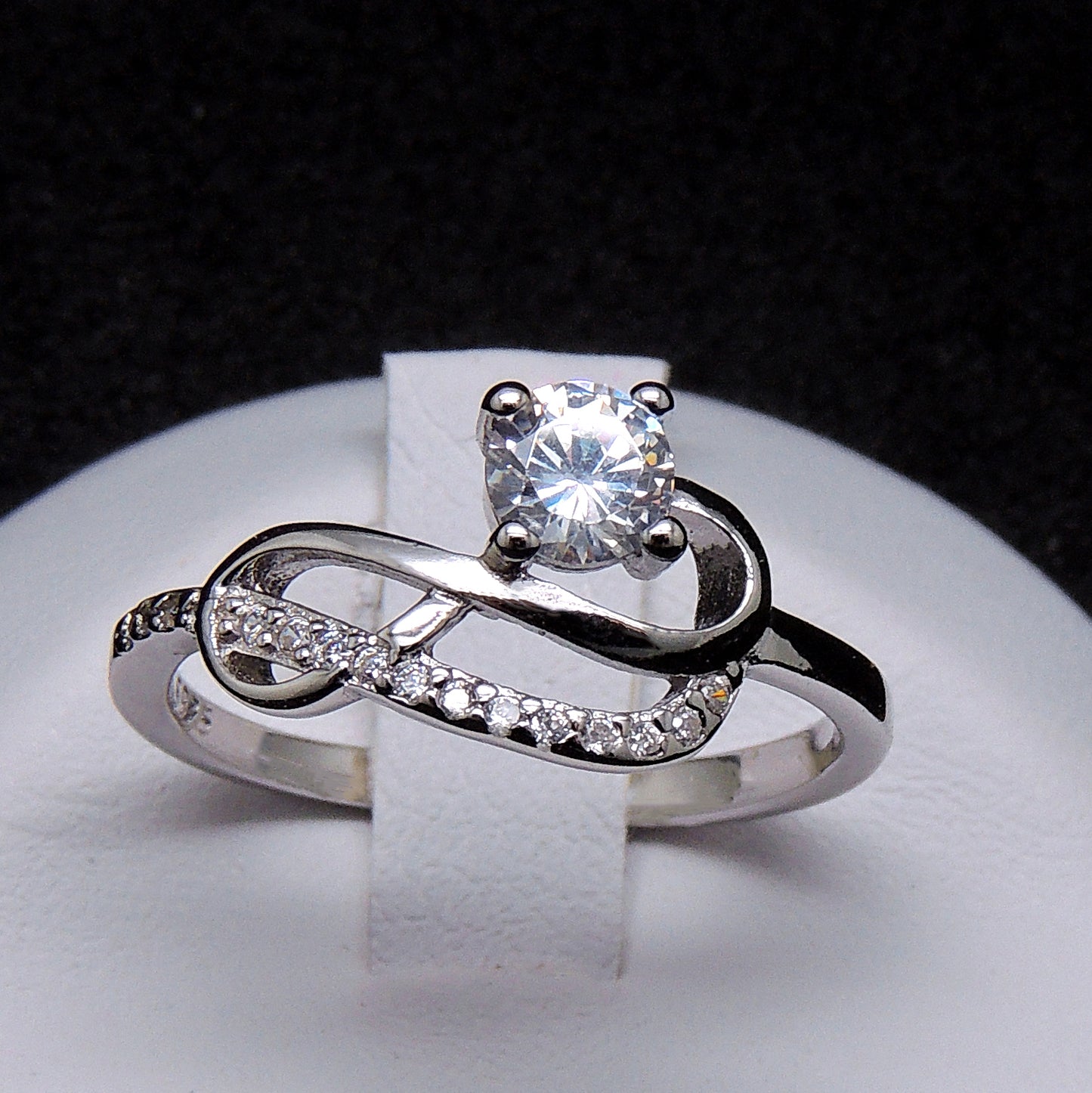 Jerilyn Engagement Ring Infinity Sterling Silver Cz Womens Ginger Lyne Collection