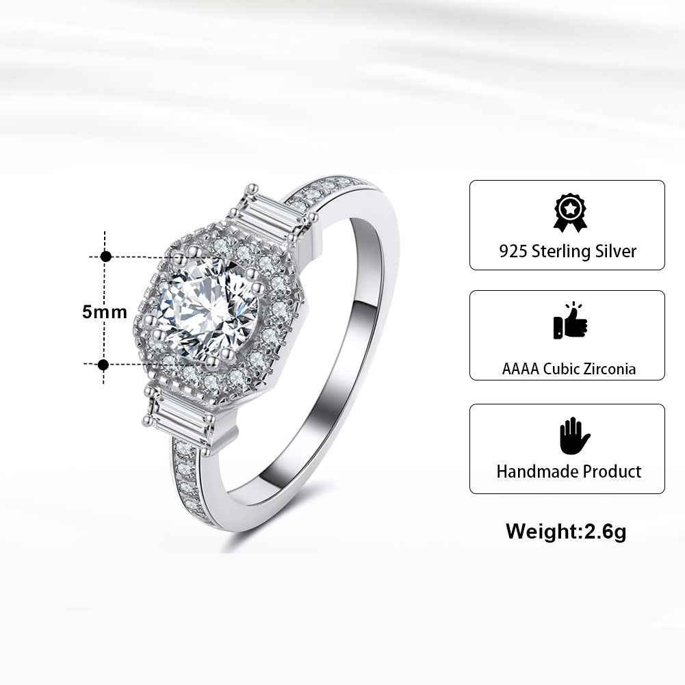 Julieanna Halo Engagement Ring Cz Sterling Silver Womens Ginger Lyne Collection