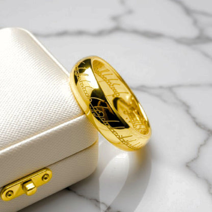GingerLyne6mmGoldToneTungstenWeddingBandforMenorWomenEngravedScriptComfortFitRing_6mmGold-3