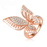 Load image into Gallery viewer, Butterfly Statement Ring Rose Gold Plated Cz Ginger Lyne Collection - 9
