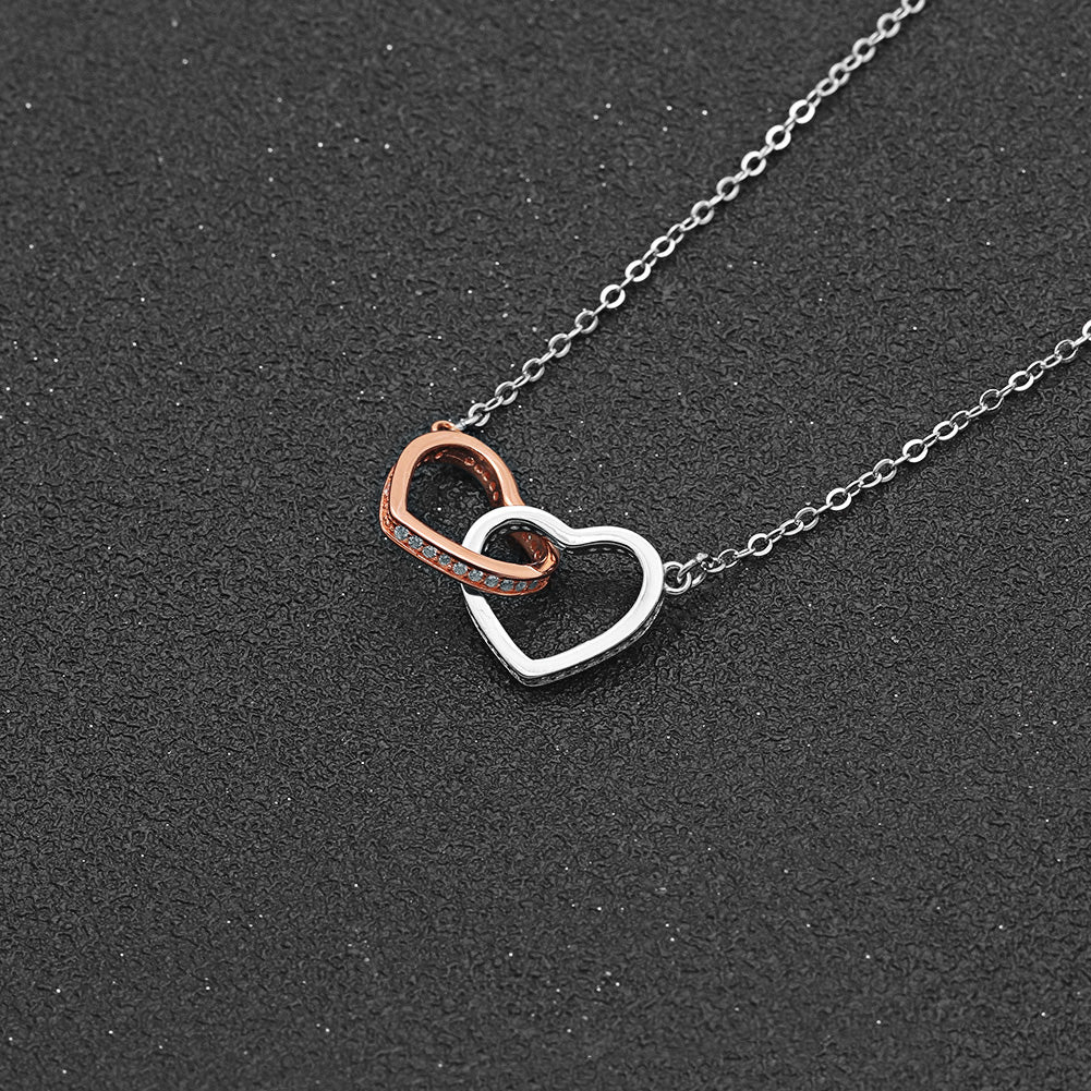 Wife Greeting Card Sterling Silver Linked Hearts Necklace Womens Ginger Lyne Collection - Wife-32