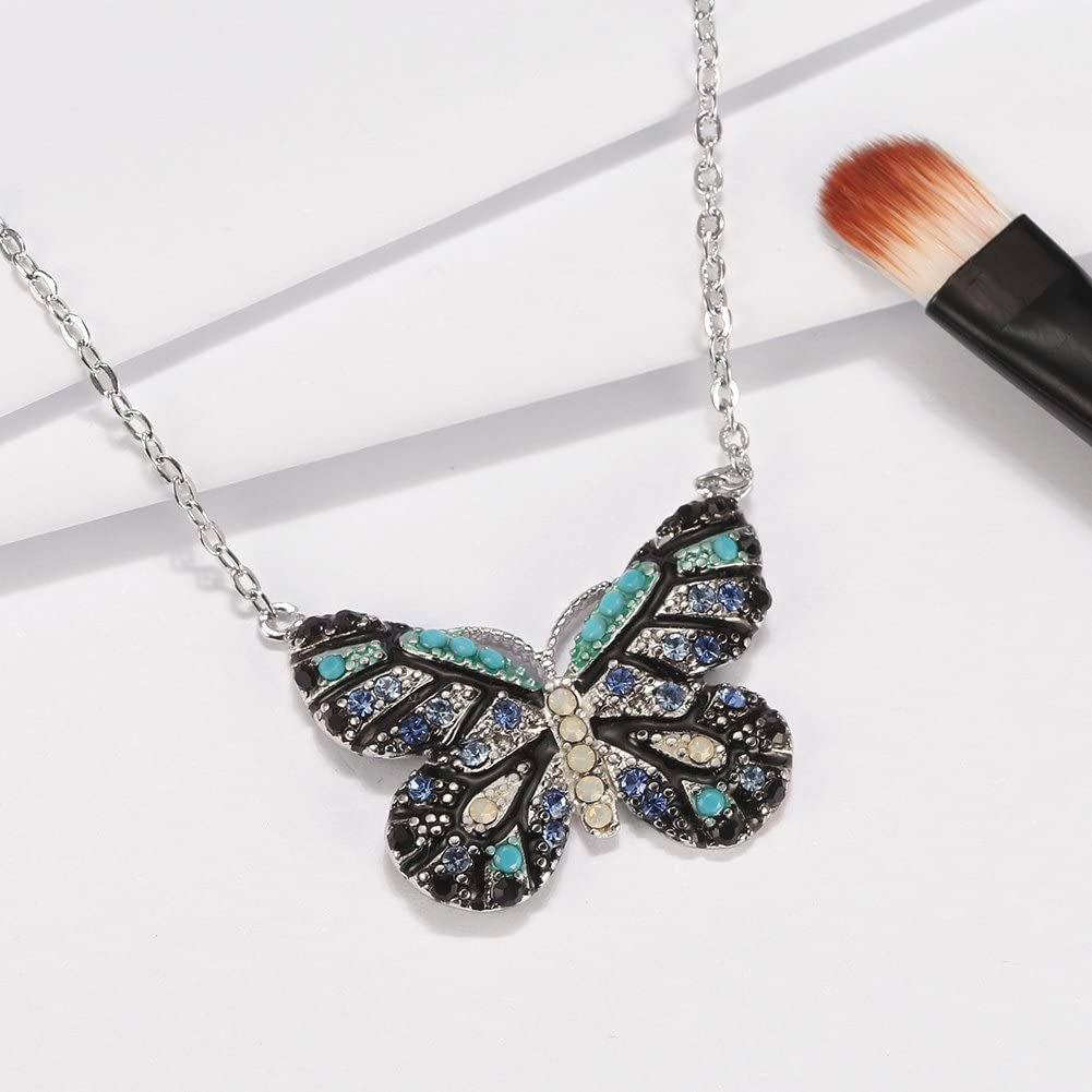Butterfly Chain Pendant Necklace for Women Purple Cubic Zirconia Ginger Lyne Collection - Purple
