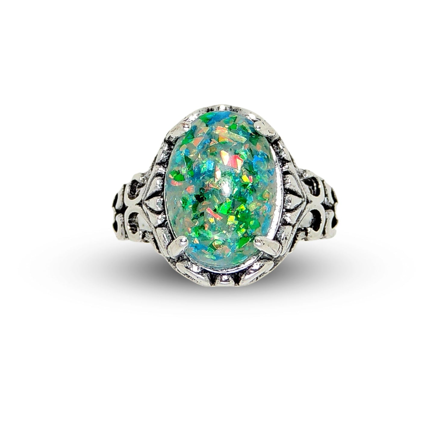 SaharaFireOpalStatementRingforWomenOval-CutGingerLyneCollection_Green-1