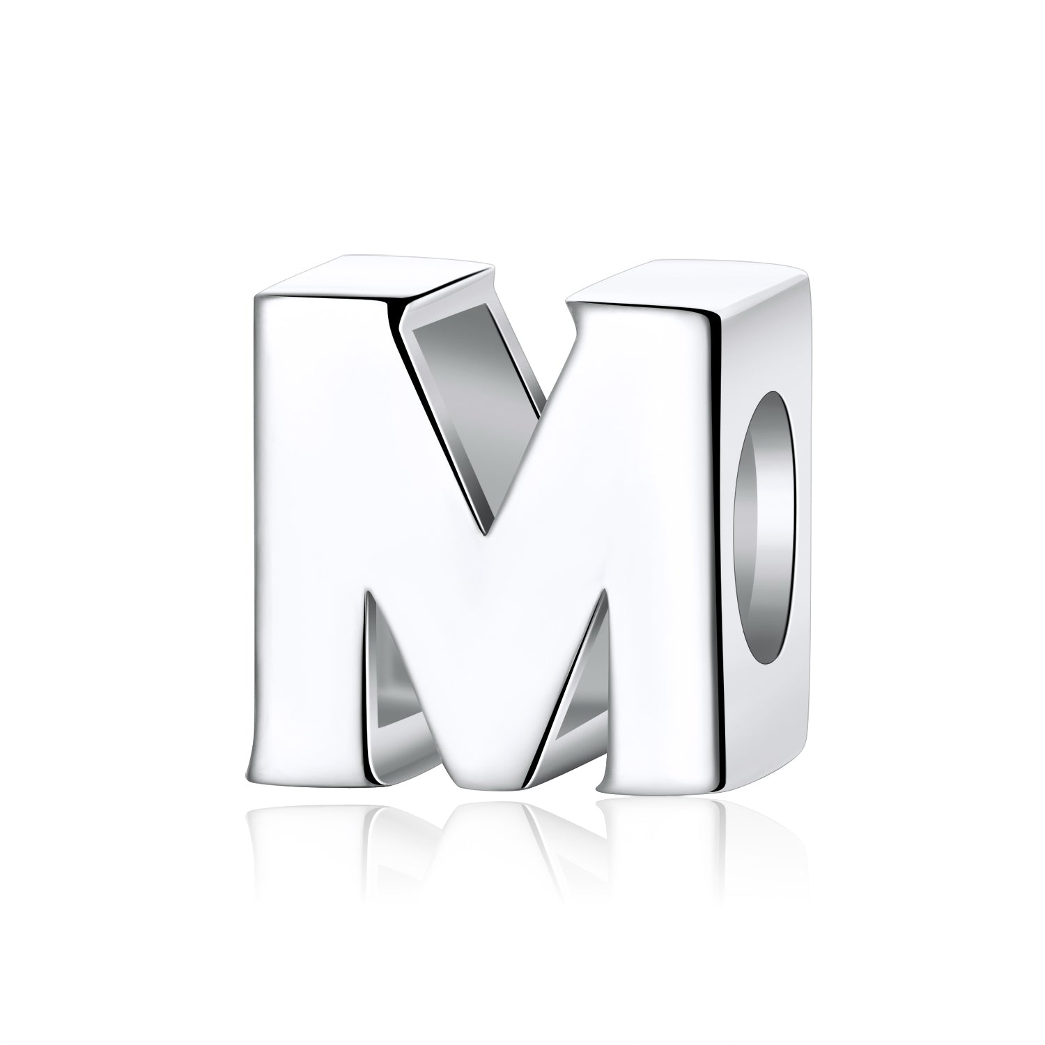 Initial Letter Charms for Women Bracelet Sterling Silver  Ginger Lyne Collection - M