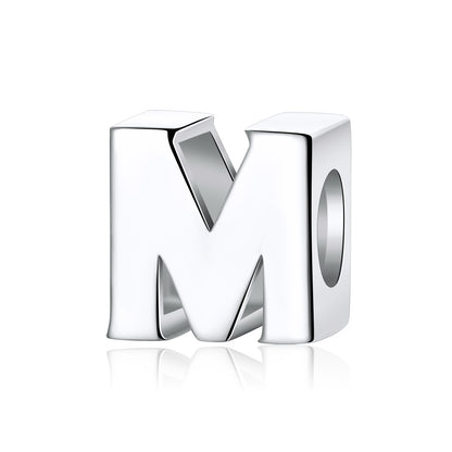Initial Letter Charms for Women Bracelet Sterling Silver  Ginger Lyne Collection - M