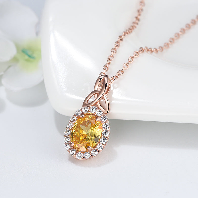OvalPendantNecklaceforWomenYellowCzRoseSterlingSilverGingerLyneCollection_Yellow-2