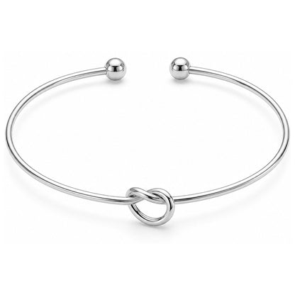 Love Knot Bracelet for Women or Men by Ginger Lyne Bridal Party Gifts Large Adjustable Bangle - Silver