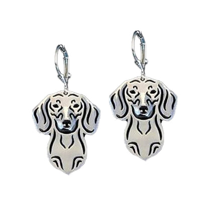 Dachshund Dog Sterling Silver Earrings Necklace Set Women Ginger Lyne Collection - Earrings Only