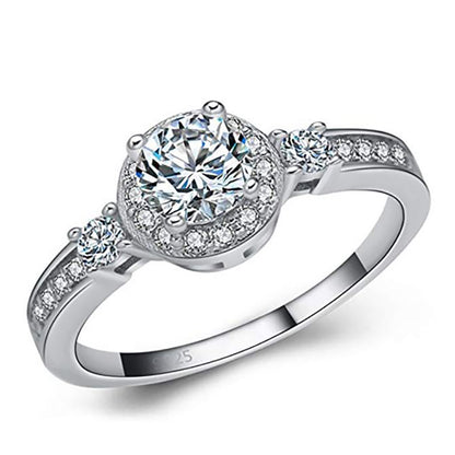 Alexis Engagement Ring Women Sterling Silver Cubic Zirconia Ginger Lyne Collection - 9