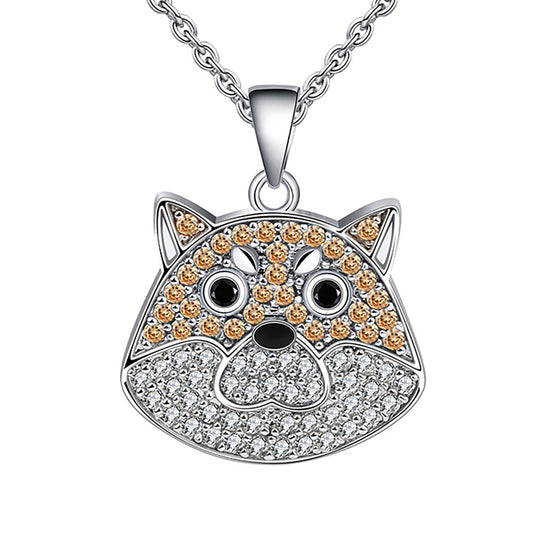 SandyShibaDogPendantNecklaceforWomenSterlingSilverCzGingerLyneCollection_Silver-1