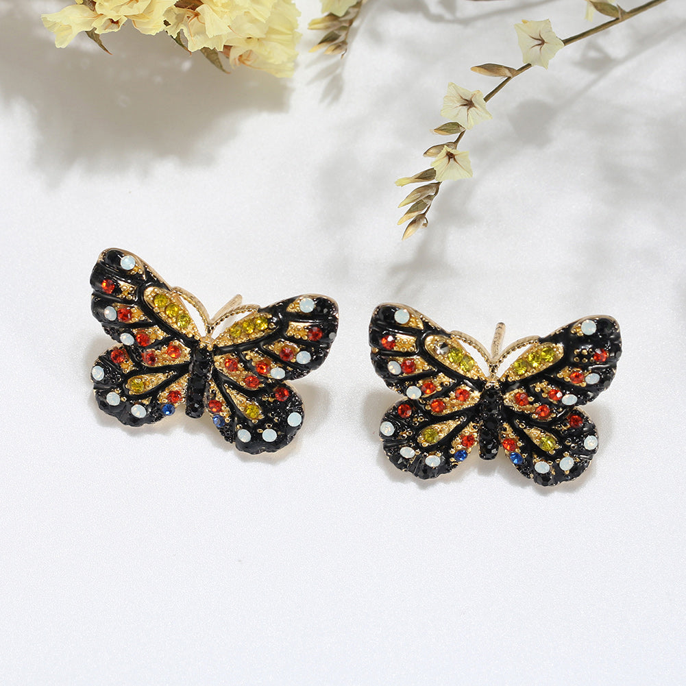 Butterfly Stud Earrings for Women Cubic Zirconia Ginger Lyne Collection - Red