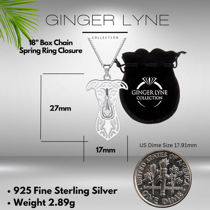 Greyhound Dog Necklace for Women Pendant Chain Sterling Silver Ginger Lyne Collection - Necklace
