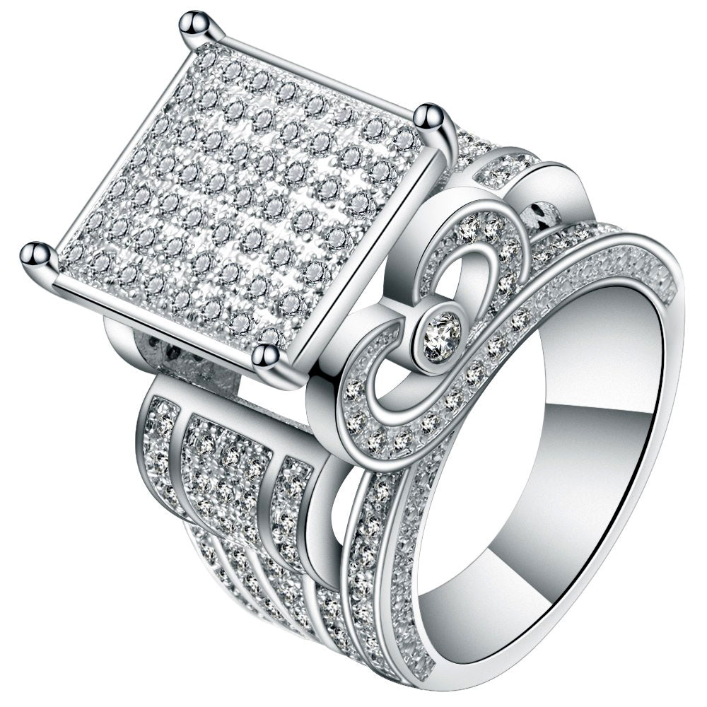 Edwina Engagement Ring Square Micro Pave Exaggerated Women Ginger Lyne Collection - 8