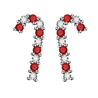 ChristmasCandyCaneFlatBackEarringsforWomenSterlingSilver16gCartilageHelixLobeBodyPiercingStudbyGingerLyneCollection_Silver-1