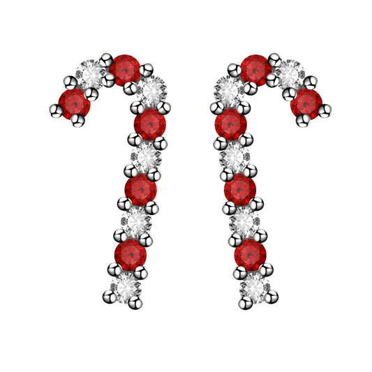 ChristmasCandyCaneFlatBackEarringsforWomenSterlingSilver16gCartilageHelixLobeBodyPiercingStudbyGingerLyneCollection_Silver-1