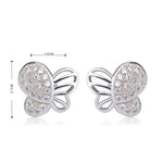 Load image into Gallery viewer, Butterfly Stud Earrings Gold Plated Cubic Zirconia for Girls and Women Ginger Lyne Collection - Gold
