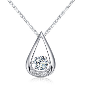 Ginger Lyne Collection Sterling Silver Cz Swinging Oval Shape Pendant Necklace for Women - Style 40