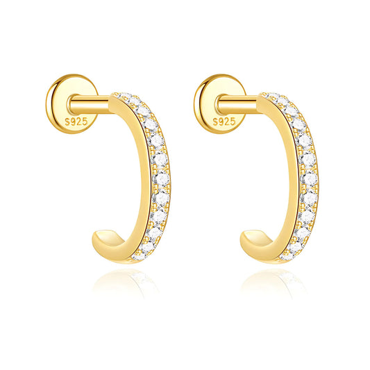 HoopFlatBackEarringsforWomenSterlingSilver16G6mmCartilageHelixUpperLobeBodyPiercingGingerLyne_Gold-1