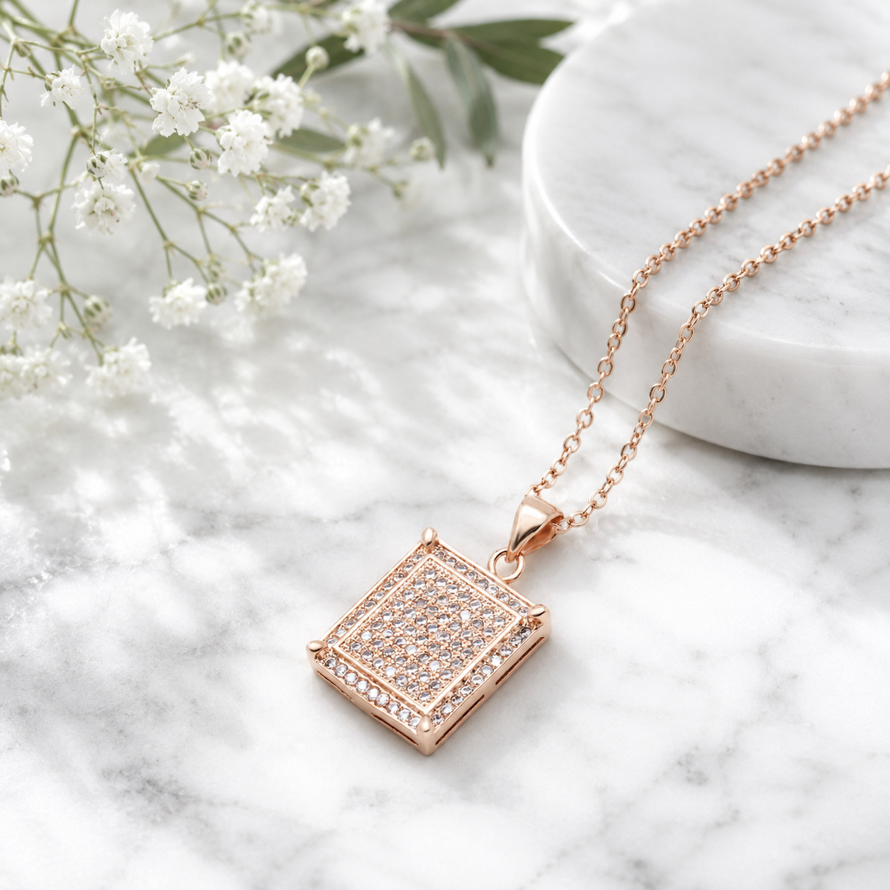 Angelica Necklace Womens Gold Plate Cubic Zirconia Pendant Ginger Lyne Collection