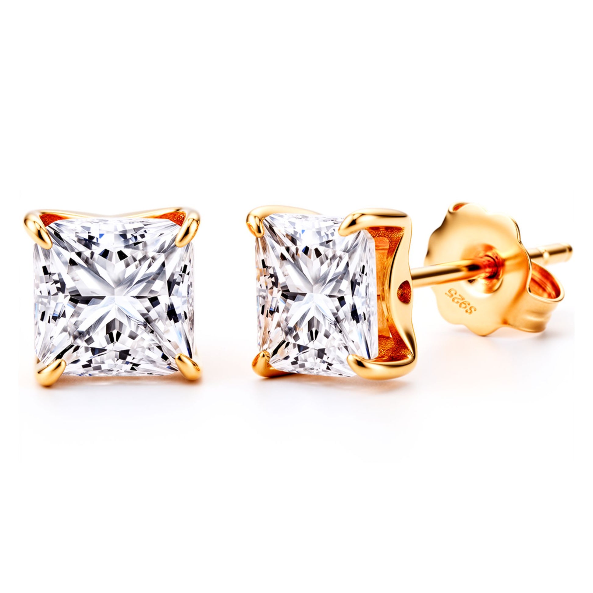PrincessCutStudEarringsforWomen2.5ctSolitaireCubicZirconiaSterlingSilverGingerLyne_Silver-1