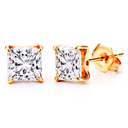PrincessCutStudEarringsforWomen2.5ctSolitaireCubicZirconiaSterlingSilverGingerLyne_Silver-1