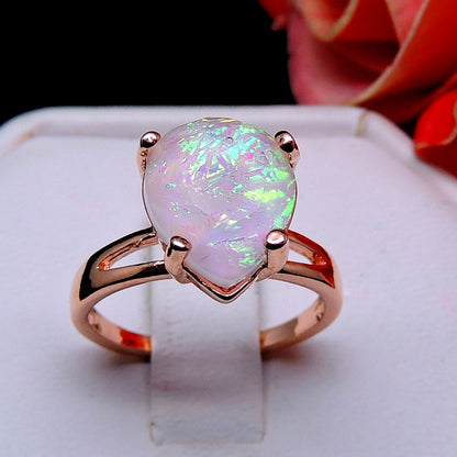 Aviana Simulated Fire Opal Ring Teardrop Womens Engagement Ginger Lyne Collection