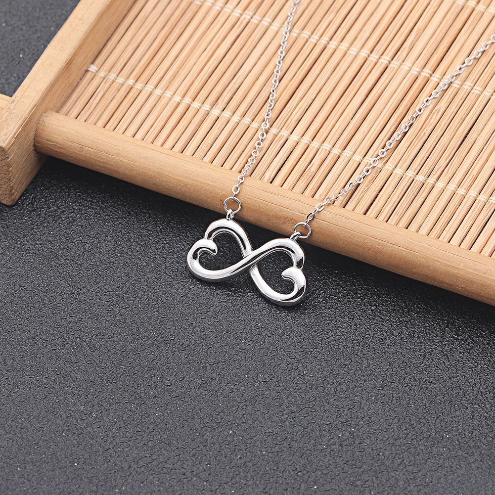 Daughter In Law Greeting Card Sterling Silver Infinity Hearts Necklace in Gift Box Ginger Lyne Collection - GC-1696