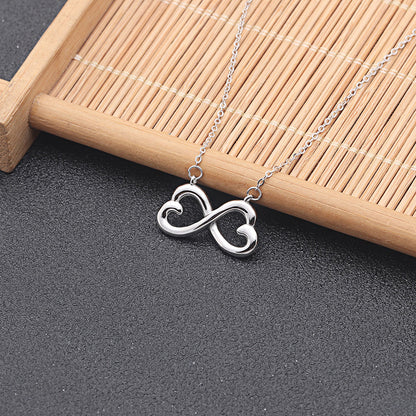 Daughter In Law Greeting Card Sterling Silver Infinity Hearts Necklace in Gift Box Ginger Lyne Collection - GC-1696